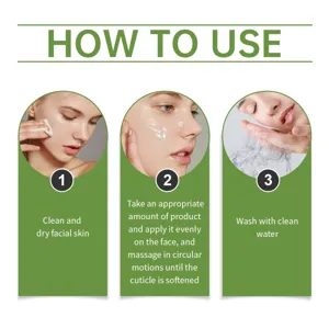 Image de détail d'instruction de nettoyage du visage pour gel exfoliant à l'aloe vera.