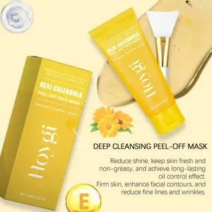 Masque peel-off au calendula Hoygi, nettoyage en profondeur et contrôle du sébum, 100g.