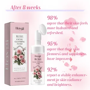 Hoygi Mousse Detergente Viso alla Rosa 100ml Pulizia Profonda Idratante per Tutti i Tipi