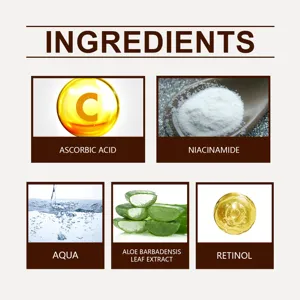 HOYGI dettagli ingredienti siero viso con vitamina c niacinamide aloe e retinolo.