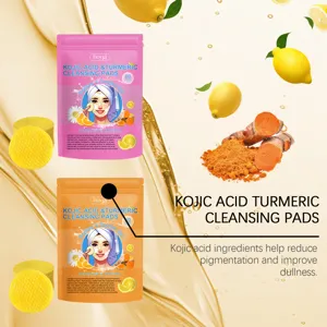HOYGI dischetti detergenti viso alla curcuma e acido kojico, dettaglio, esfoliante e idratante.