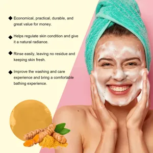 Savon nettoyant visage au curcuma doux pour un éclat naturel et un soin des pores quotidien.