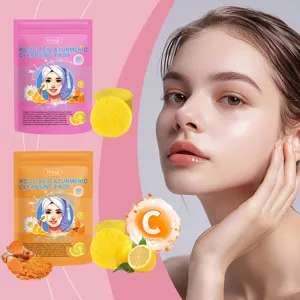 Dischetti Detergenti Viso con Curcuma e Acido Kojic Pulizia Profonda Esfoliante Idratante Cura della Pelle Cotone