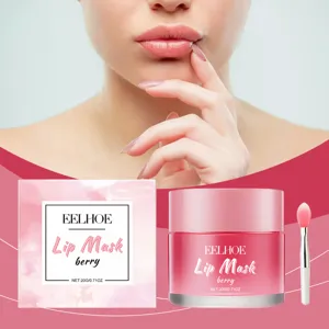 Mascarilla Labial Hidratante de Noche de Baya Crema de Cuidado Nutritiva Anti-Resequedad Con Pincel para Mujer