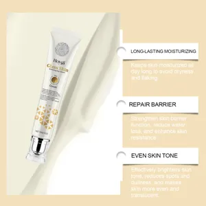 Gedetailleerd overzicht van Hoygi 30G whitening dagcrème tube met gladde textuur en pomp.