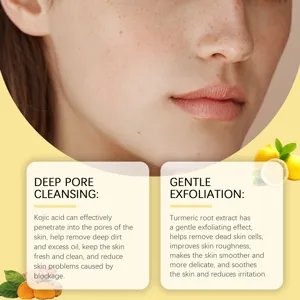 HOYGI Turmeric Kojic Acid facial cleansing pads for deep pore cleansing and gentle skin exfoliation.
