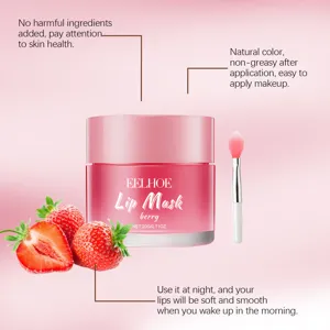 EELHOE Mascarilla Labial de Bayas 20g Balsamo Hidratante Nocturno con Pincel para Labios