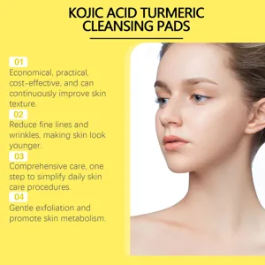 Kojic acid turmeric cleansing pads facial exfoliating skin care gentle brightening face cleansing.