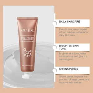 Masque facial peel-off au collagène hydratant OUHOE 100g, resserre les pores et illumine.