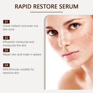 Siero viso riparatore per pelle sensibile, attenua la melanina e idrata intensamente la pelle.
