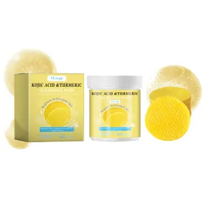 HOYGI Discos Limpiadores de Cúrcuma y Ácido Kójico 40pz Cuidado Facial Limpieza Suave