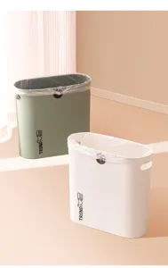 Papelera estrecha y delgada para cocina y baño, cubo de basura de plástico moderno.