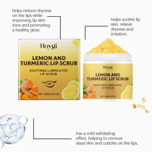 HOYGI Lemon Turmeric Lip Scrub 100g apofolantiko kai enydatiko proion cheileon