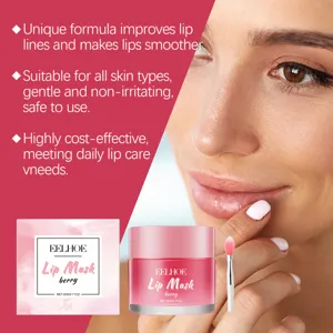 Mascarilla labial hidratante EELHOE con brocha, suaviza labios secos y repara eficazmente.
