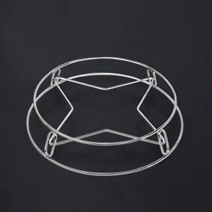 Stainless steel wok ring pot rack kitchen steaming stand heat insulation holder detail view.
