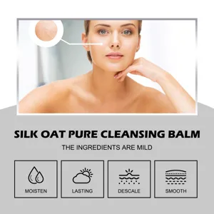 Close-up detail view of facial skin care benefits, showing smooth texture and icon features.