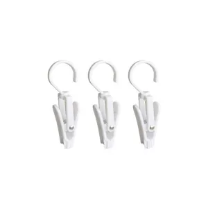 White plastic 360-degree rotating laundry clips multi-functional clothes hat sock hanging hooks