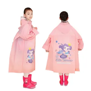 Impermeable rosa para niños con lindo diseño de sirena ideal para la escuela.