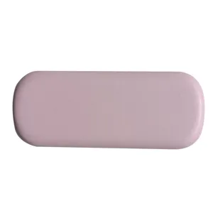 Cream purple PU leather glasses case, minimalist anti-compression portable sunglasses storage box.