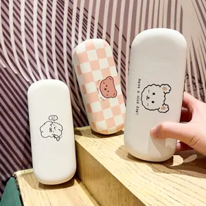 Portable cute cartoon glasses case for student anti-pressure hard shell storage box