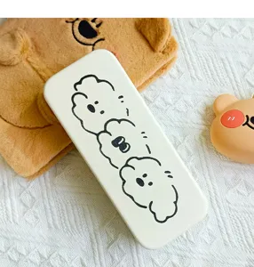 Custodia per occhiali portatile carina con design a cartoni animati, scatola rigida.