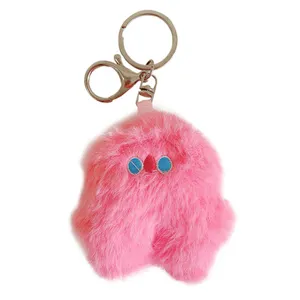 Cute Plush Monster Keychain Fluffy Cartoon Bag Pendant Student Schoolbag Hanging Ornament Birthday Gift Couple Friend