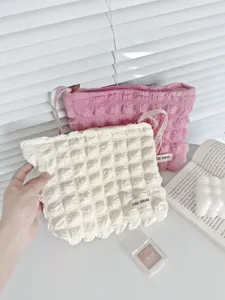 Pochette de maquillage nuage peluche sac à main portable rangement voyage doux et chic