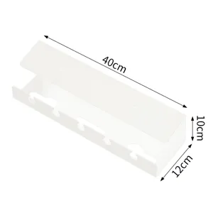 Bandeja pasacables debajo de escritorio blanca organizador de cables para mesa pc 40cm