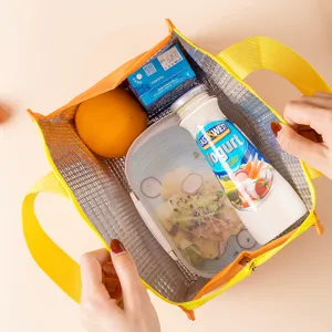 Insulated lunch bag for office and school, thick aluminum foil thermal lunch tote, waterproof bag.