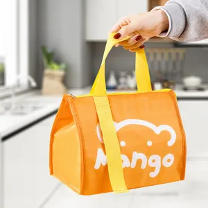 Insulated lunch bag waterproof thermal tote bag with handle for office school picnic meal prep.