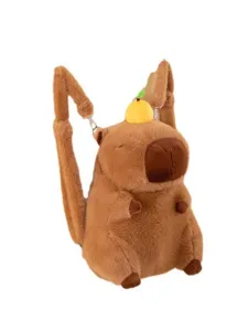 Cute Capybara plush backpack soft animal shoulder bag for daily casual cute style