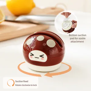 Affilatore per coltelli da cucina a forma di fungo con base a ventosa, utensile rapido.
