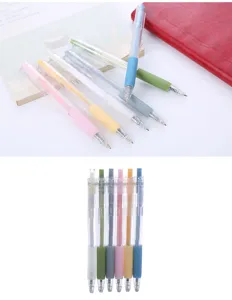Set di penne gel Morandi inchiostro nero 0.5mm cancelleria scolastica estetica minimalista