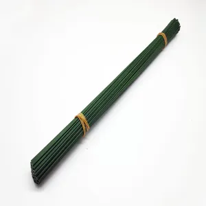 Green floral wire stems 40cm rubber-coated DIY rose bouquet flower arrangement craft supply