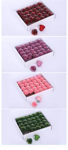 Kunstmatige glinsterende rozenbloemhoofdjes voor DIY bruidsboeketten en decoratie.