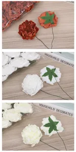Artificial peony flowers with stems PE foam fake flower heads for bouquet DIY home decor