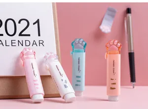 Joli set de gommes patte de chat, papeterie portable en forme de stylo pour étudiants.