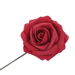 PE foam rose flower head for Valentine day wedding arch bouquet floral arrangement decor 1pc