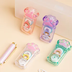 Joli ruban adhésif double face patte de chat, colle transparente pour papeterie kawaii.