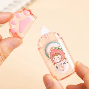 Distributeur de ruban adhésif mignon patte de chat avec motif fille fraise pour journal