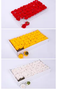 Wholesale 3 layer rose soap flower heads artificial flowers for gifts and wedding decoration.