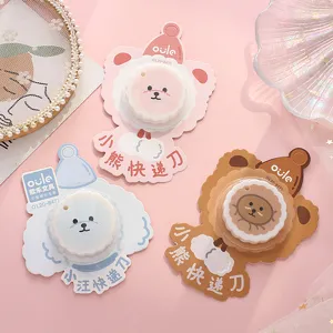 Lindo oso de dibujos animados mini cúter portátil abrepaquetes estudiante caja de papel