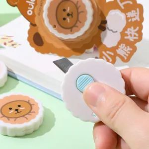 Mini adorable oso cúter portátil pequeño abrecartas dibujos animados cortador escuela