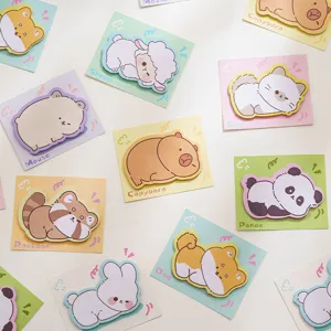 Cute Cartoon Animal Sticky Notes Die Cut Self Adhesive Memo Pads Kawaii Page Markers Office School Stationery Supplies
