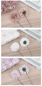 Cabezas de flores artificiales de espuma PE con tallos para decoración de bodas DIY