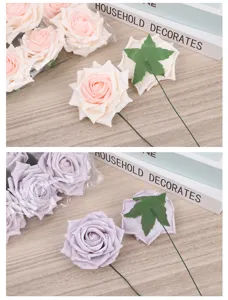 Kunststof PE schuim roos bloemhoofden met stengels voor DIY boeketten en geschenkdozen.