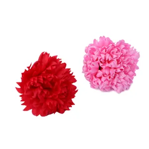 Artificial soap flower heads for DIY gifts, multi-layer rose floral decor, vibrant red and pink.