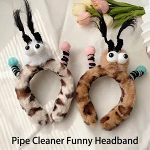 Serre-têtes monstres en peluche drôles avec de grands yeux et tresses en cure-pipes.