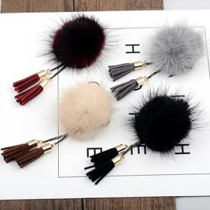 Damen Nerzpelz Ball Quaste Brosche Mode Koreanische Legierung Galvanisierte Mantel Pullover Kleidung Zubehör Winter Schmuck