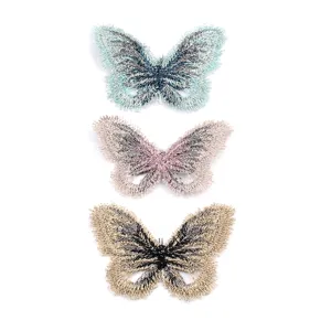 Accesorios de Joyería de Tela de Parche de Mariposa Bordado de Bricolaje Hechos a Mano para Pinzas para el Cabello Pendientes Costura Artesanía Decoración